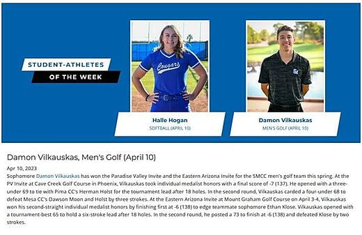 SMCC Student-Athletes of The Week